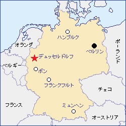 ドイツのデュッセルドルフの地図